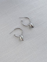 Simple love heart sterling silver earrings